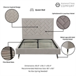 Manhattan Comfort Crosby Queen-Size Bed with Solid Wood Frame in Beige