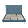Manhattan Comfort Crosby King-Size Bed with Solid Wood Frame in Blue