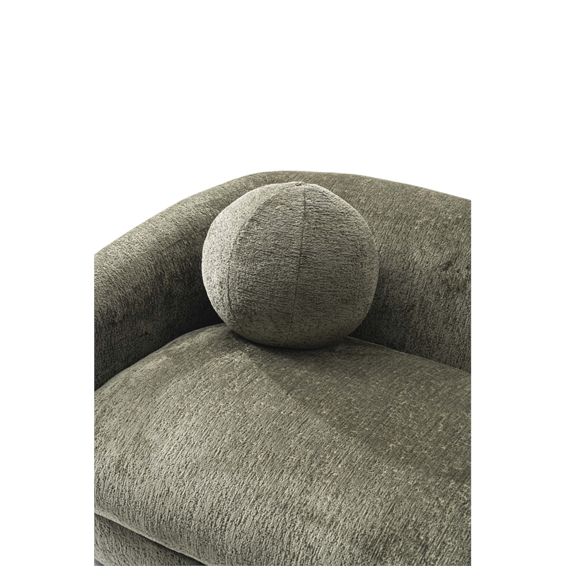 Tribeca Sofa and Accent Chair with Solid Wood Frame in Olive Green - Set of 2