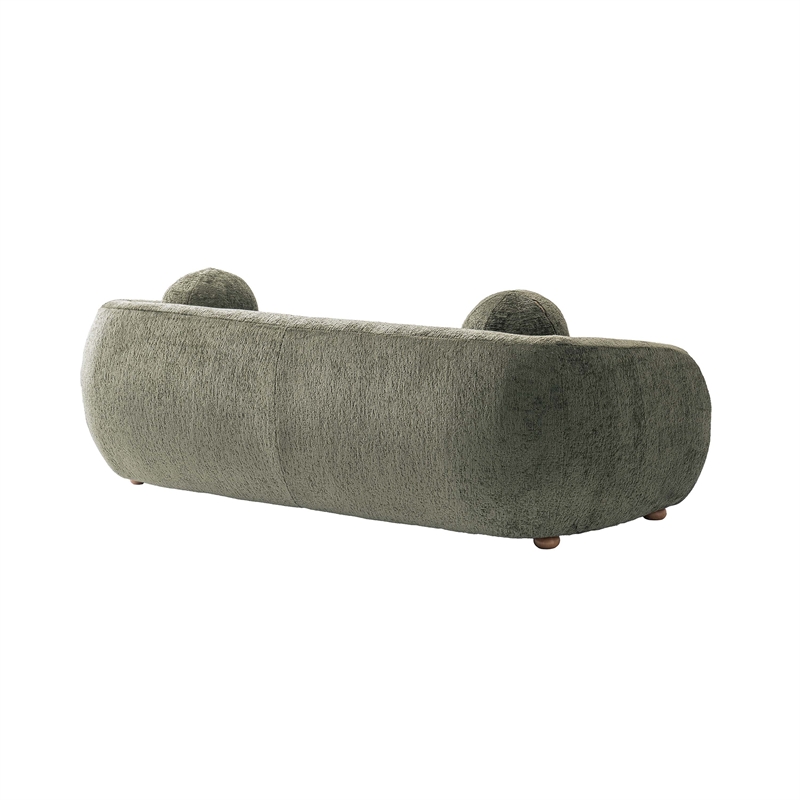 Tribeca Sofa and Accent Chair with Solid Wood Frame in Olive Green - Set of 2