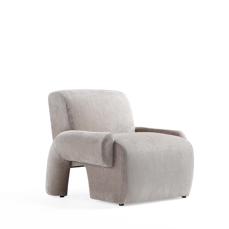 Manhattan Comfort Verandah Accent Chair with Solid Wood Frame in Beige