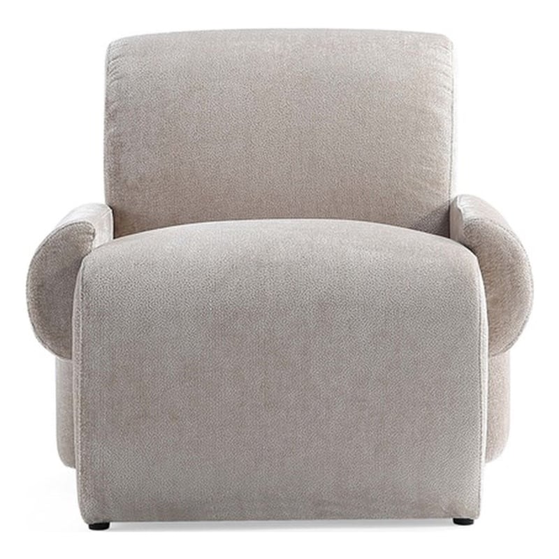 Manhattan Comfort Verandah Accent Chair with Solid Wood Frame in Beige