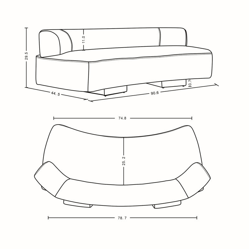 Manhattan Comfort Verandah Sofa with Solid Wood Frame in Beige