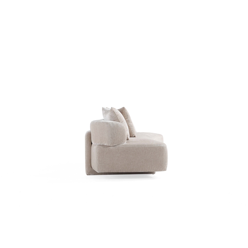 Manhattan Comfort Verandah Sofa with Solid Wood Frame in Beige