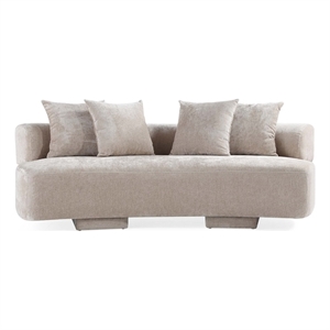 Manhattan Comfort Verandah Sofa with Solid Wood Frame in Beige