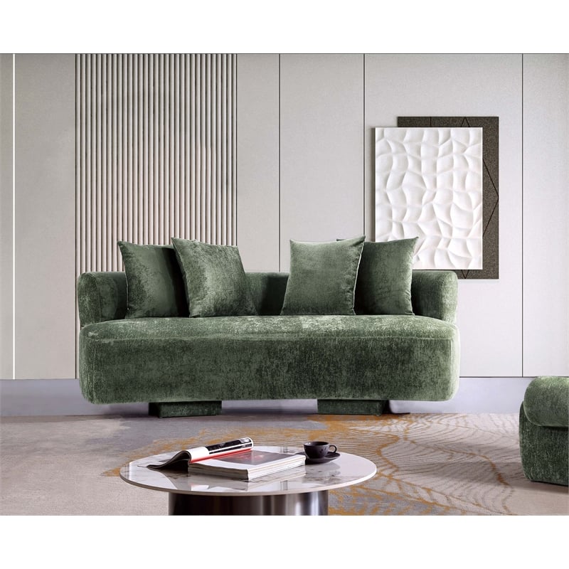 Manhattan Comfort Verandah Sofa with Solid Wood Frame in Olive Green
