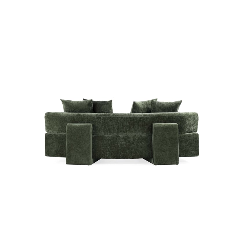 Manhattan Comfort Verandah Sofa with Solid Wood Frame in Olive Green