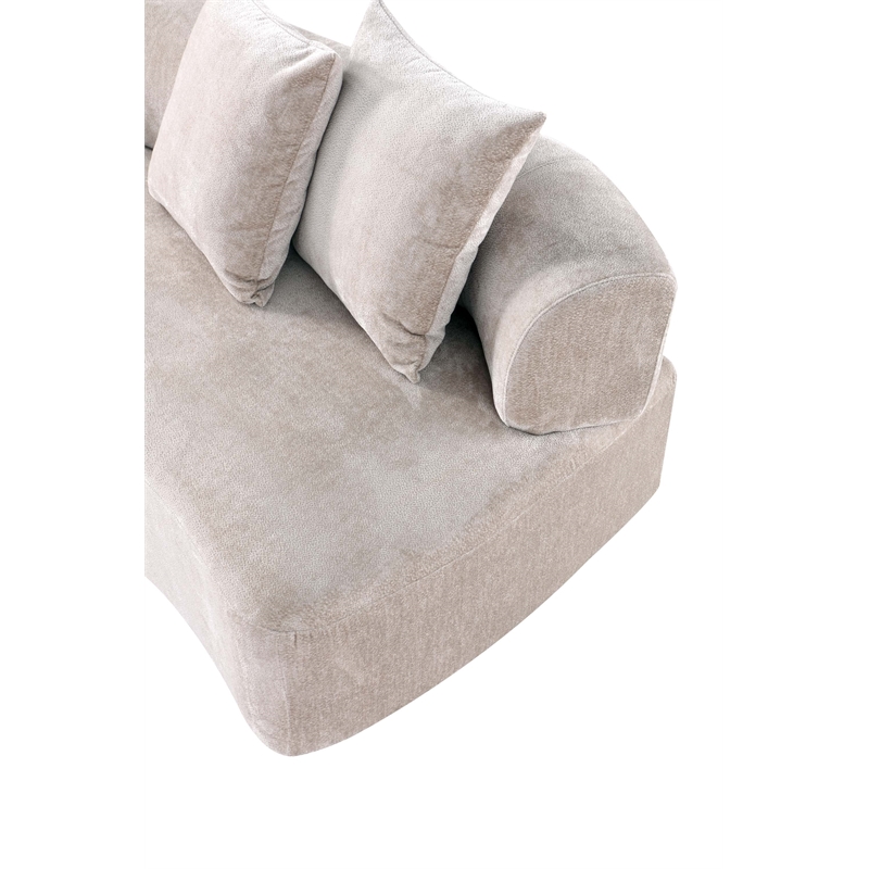 Manhattan Comfort Verandah XL Sofa with Solid Wood Frame in Beige