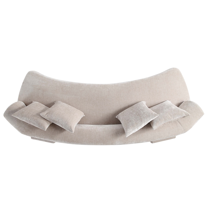 Manhattan Comfort Verandah XL Sofa with Solid Wood Frame in Beige