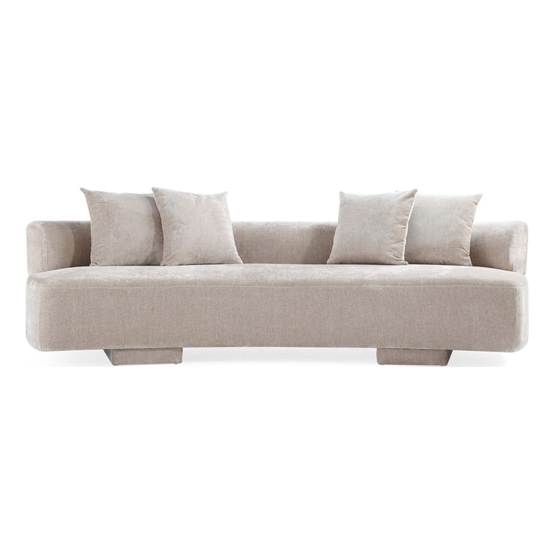 Manhattan Comfort Verandah XL Sofa with Solid Wood Frame in Beige