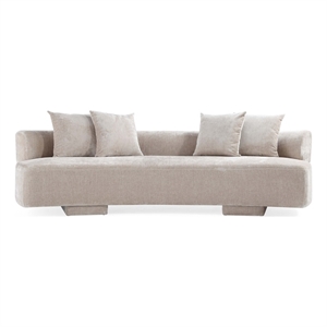 Manhattan Comfort Verandah XL Sofa with Solid Wood Frame in Beige