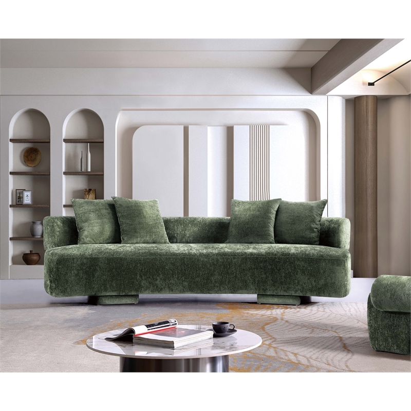 Manhattan Comfort Verandah XL Sofa with Solid Wood Frame in Olive Green