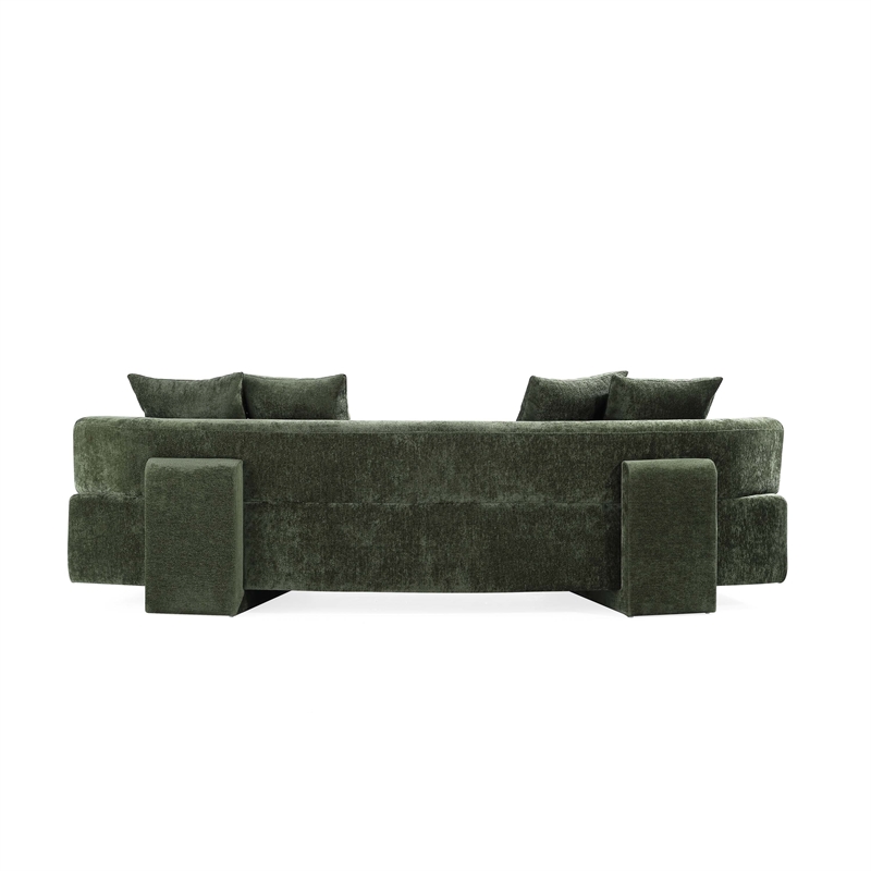 Manhattan Comfort Verandah XL Sofa with Solid Wood Frame in Olive Green
