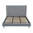 Manhattan Comfort Crosby King-Size Bed with Solid Wood Frame in Gray