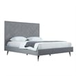 Manhattan Comfort Crosby King-Size Bed with Solid Wood Frame in Gray