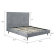 Manhattan Comfort Crosby King-Size Bed with Solid Wood Frame in Gray