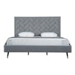 Manhattan Comfort Crosby King-Size Bed with Solid Wood Frame in Gray