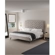 Manhattan Comfort Crosby King-Size Bed with Solid Wood Frame in Beige