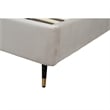 Manhattan Comfort Crosby King-Size Bed with Solid Wood Frame in Beige