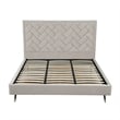 Manhattan Comfort Crosby King-Size Bed with Solid Wood Frame in Beige