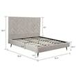 Manhattan Comfort Crosby King-Size Bed with Solid Wood Frame in Beige