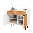 Manhattan Comfort Liam Sideboard made from Engineered Wood in White & Wood
