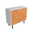 Manhattan Comfort Liam Sideboard made from Engineered Wood in White & Wood