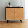 Manhattan Comfort Liam Sideboard made from Engineered Wood in Black & Wood
