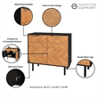 Manhattan Comfort Liam Sideboard made from Engineered Wood in Black & Wood