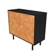 Manhattan Comfort Liam Sideboard made from Engineered Wood in Black & Wood