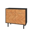 Manhattan Comfort Liam Sideboard made from Engineered Wood in Black & Wood
