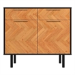 Manhattan Comfort Liam Sideboard made from Engineered Wood in Black & Wood