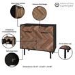 Manhattan Comfort Liam Sideboard made from Engineered Wood in Brown & Brown Wood