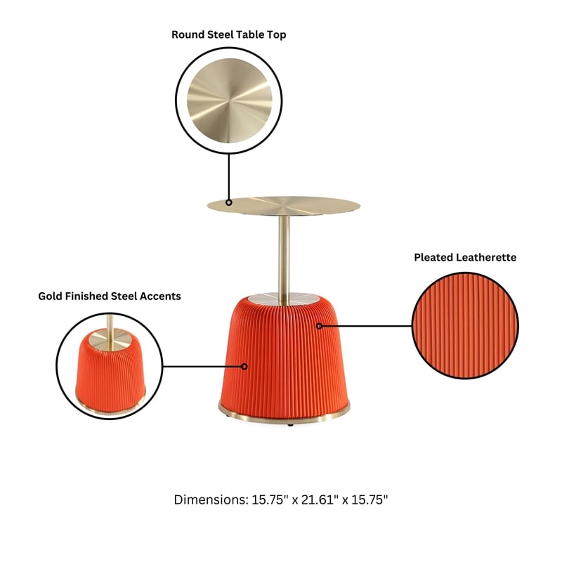 Anderson Coffee Table End Table 1.0 and End Table 2.0 in Orange - Set of 3