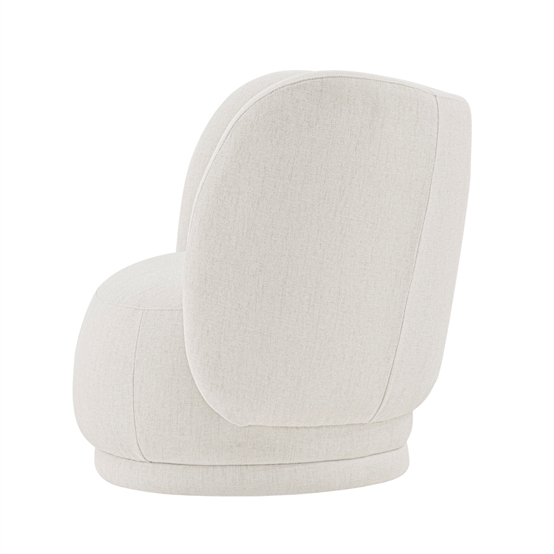 Manhattan Comfort Siri Accent Chair with Solid Wood Frame in Cream