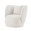 Manhattan Comfort Siri Accent Chair with Solid Wood Frame in Cream