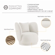 Manhattan Comfort Siri Accent Chair with Solid Wood Frame in Cream