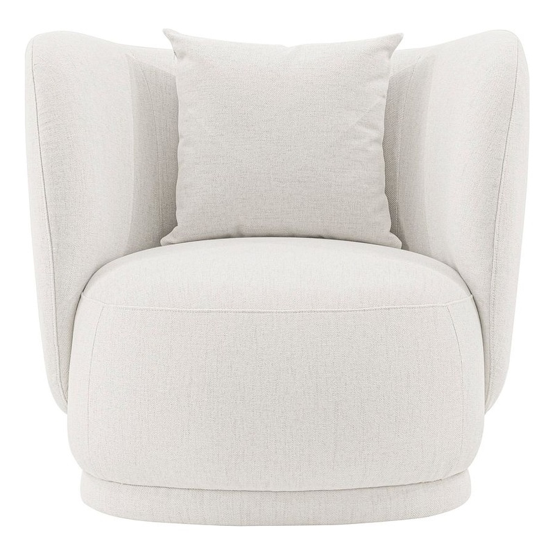 Manhattan Comfort Siri Accent Chair with Solid Wood Frame in Cream