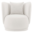 Manhattan Comfort Siri Accent Chair with Solid Wood Frame in Cream