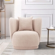 Manhattan Comfort Siri Accent Chair with Solid Wood Frame in Wheat