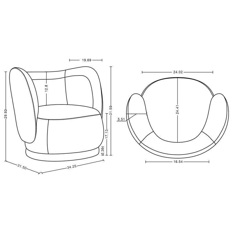 Manhattan Comfort Siri Accent Chair with Solid Wood Frame in Wheat