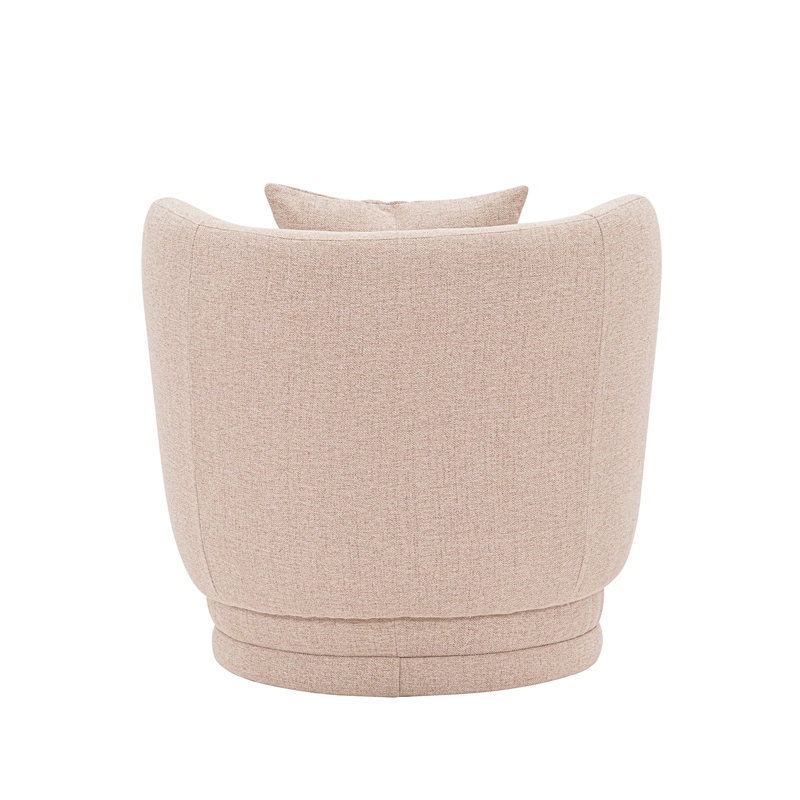 Manhattan Comfort Siri Accent Chair with Solid Wood Frame in Wheat