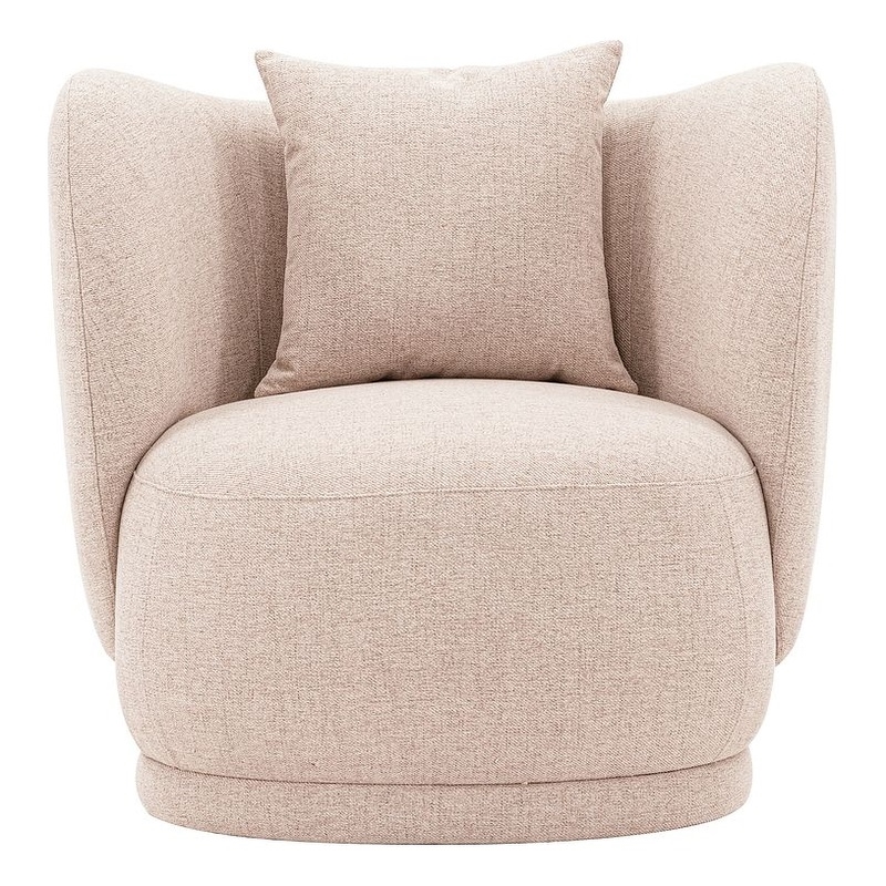 Manhattan Comfort Siri Accent Chair with Solid Wood Frame in Wheat
