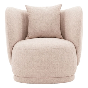 Manhattan Comfort Siri Accent Chair with Solid Wood Frame in Wheat