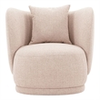 Manhattan Comfort Siri Accent Chair with Solid Wood Frame in Wheat