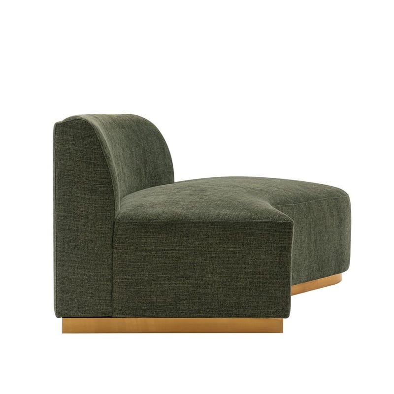 Manhattan Comfort Daria Sofa with Solid Wood Frame in Olive Green