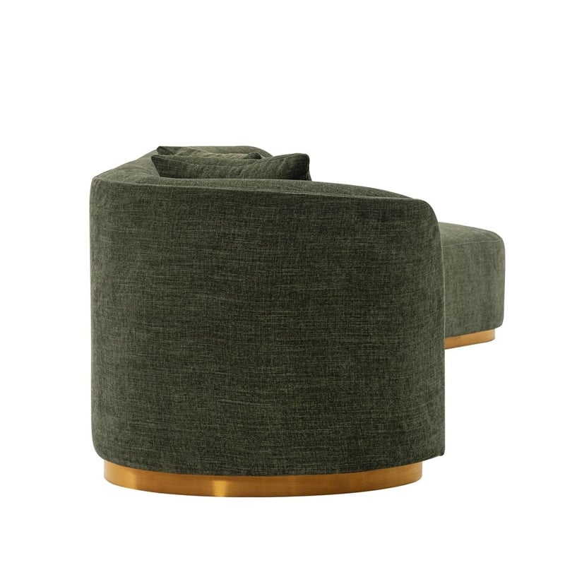Manhattan Comfort Daria Sofa with Solid Wood Frame in Olive Green