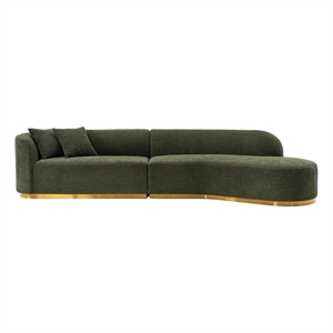 Manhattan Comfort Daria Sofa with Solid Wood Frame in Olive Green