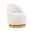 Manhattan Comfort Leela Solid Wood Frame Swivel Accent Chair in Cream