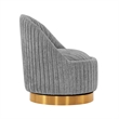 Manhattan Comfort Leela Solid Wood Frame Swivel Accent Chair in Gray
